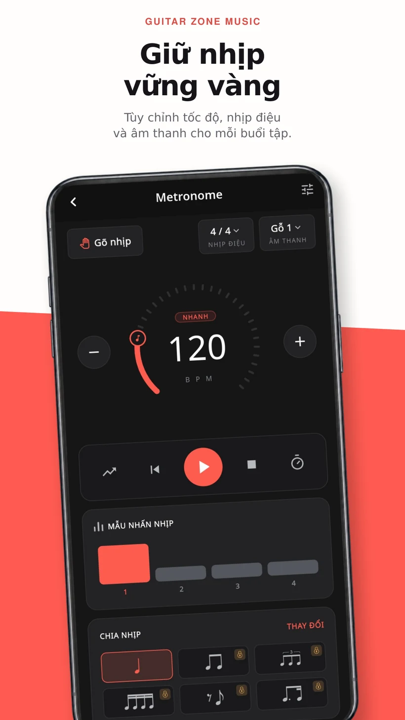 Metronome trong Guitar Zone Music